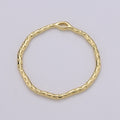 Dainty Hammered Circle Pendant, Round Charm 14k Gold plated 30mm rustic round charm K-899 - DLUXCA