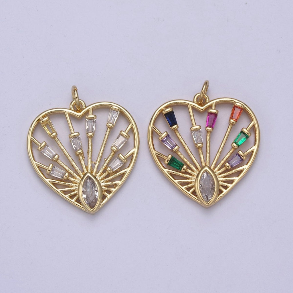 Dainty Heart Charm Colorful Love Me Pendant for Valentine Jewelry Inspired 14K Gold plated Heart Charm N-404 N-405