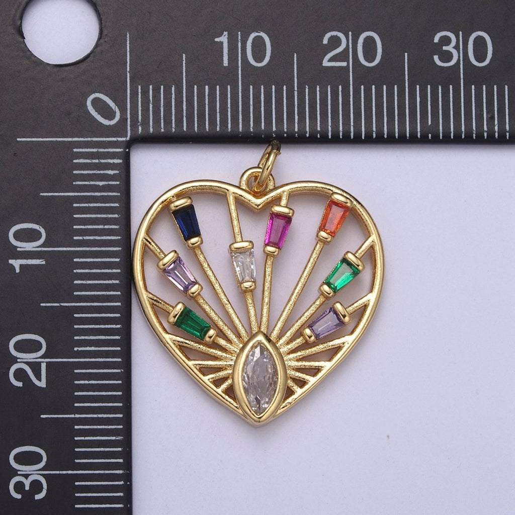 Dainty Heart Charm Colorful Love Me Pendant for Valentine Jewelry Inspired 14K Gold plated Heart Charm N-404 N-405