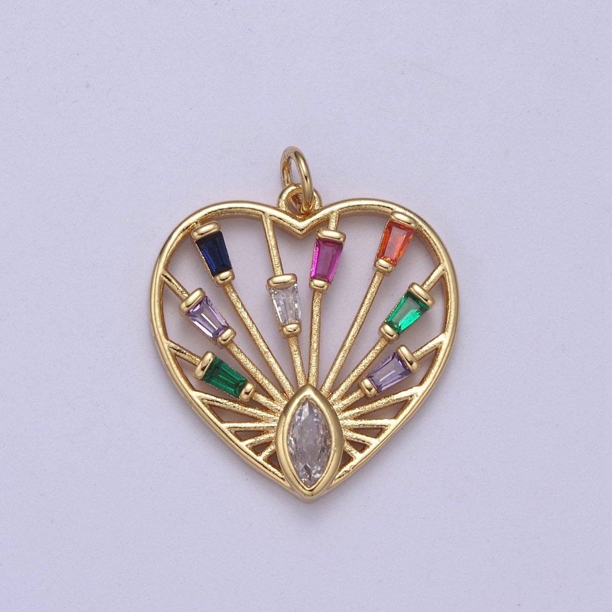 Dainty Heart Charm Colorful Love Me Pendant for Valentine Jewelry Inspired 14K Gold plated Heart Charm N-404 N-405