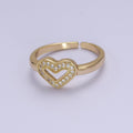 Dainty Heart Ring Mini Gold plated Heart Ring Stackable Jewelry Rings Open Adjustable O2031 - DLUXCA