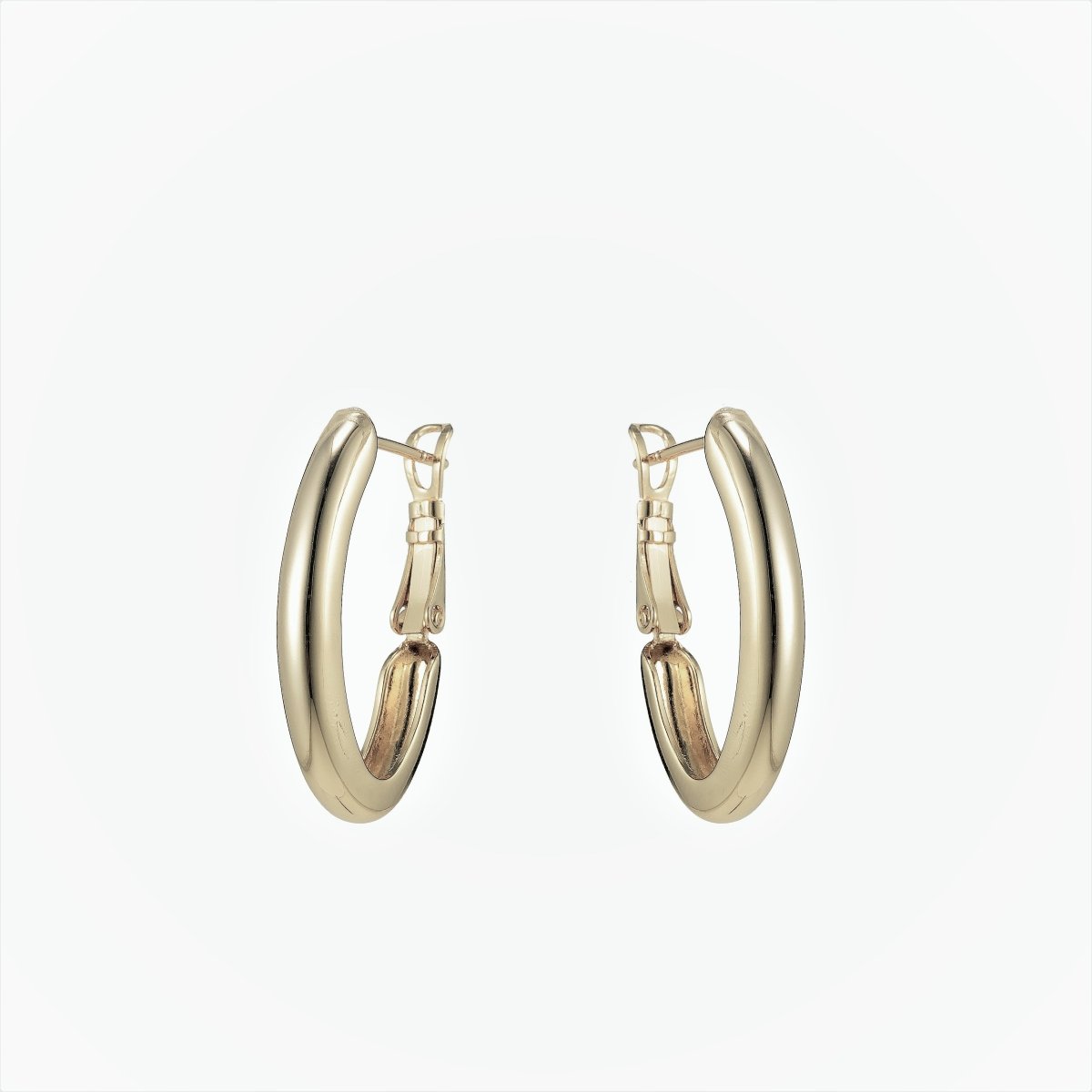 Dainty Hoop Earring Gold plated 15mm Thin Hoops lever back earring P-183 P-184 - DLUXCA