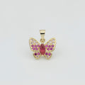 Dainty Hot Pink Gold Butterfly Mariposa Cute Dainty Butterfly Animal Gold plated Pendants H-182 - DLUXCA