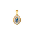 Dainty Madonna Charm, Virgin Mary Charm in 18K Gold plated w/CZ, 25mmX15mm Necklace Pendant Religious Jewelry Making Supply J-556 J-571 - DLUXCA