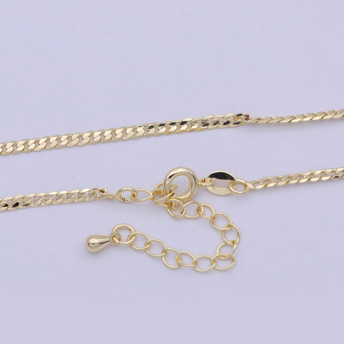 Dainty Miami Cuban Gold Curb Link Chain, 2.2mm 18K Gold plated Chain Necklace• Gold Necklace Gold plated Layer Necklace | WA-829 Clearance Pricing - DLUXCA