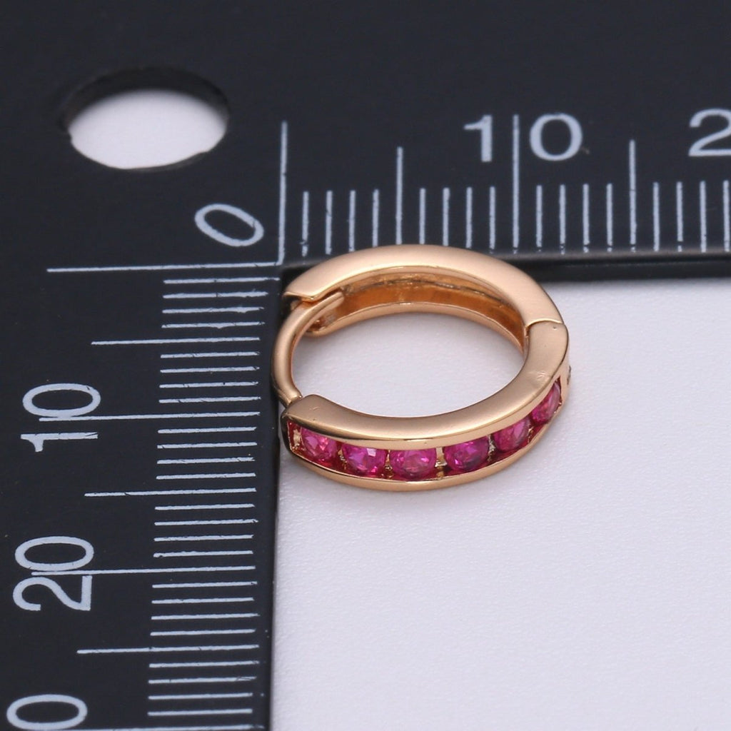 Dainty Minimalist Cz Earring Gold plated Huggie Earring Everyday Wear Jewelry P-178 P-179 - DLUXCA