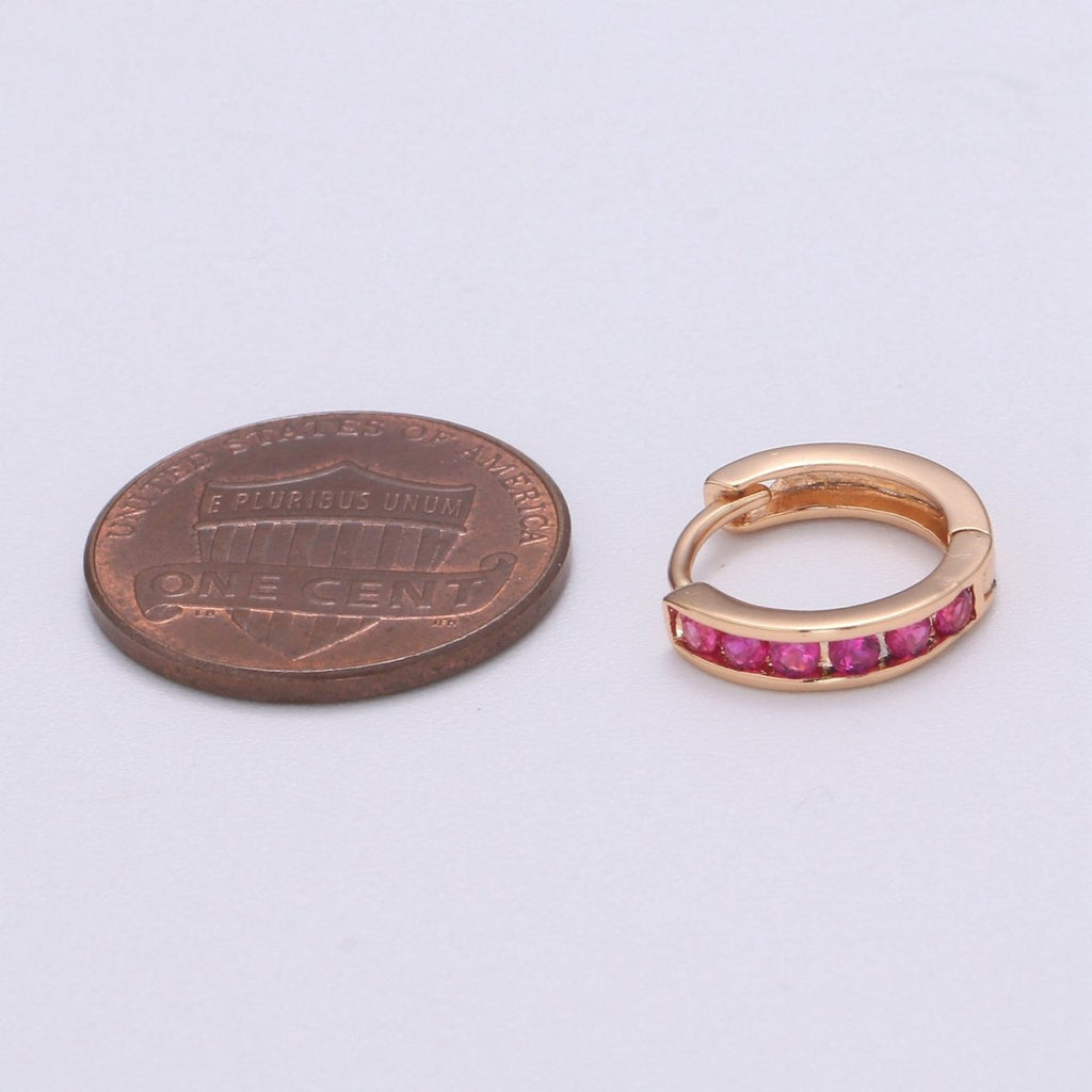 Dainty Minimalist Cz Earring Gold plated Huggie Earring Everyday Wear Jewelry P-178 P-179 - DLUXCA