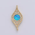Dainty Opal Bracelet Connector Gold Evil Eye Charm 14k Gold Fill Peacock Feather Charm Connector for Bracelet Necklace Charm Component F-491 F-492 F-493