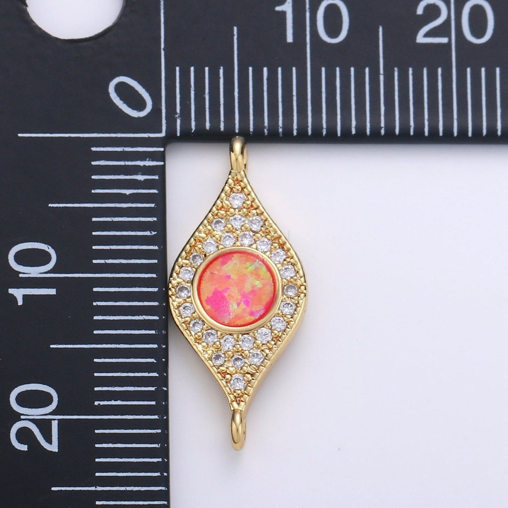 Dainty Opal Bracelet Connector Gold Evil Eye Charm 14k Gold Fill Peacock Feather Charm Connector for Bracelet Necklace Charm Component F-491 F-492 F-493
