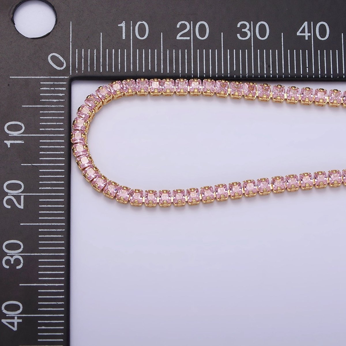 Dainty PEACH, YELLOW, RED Diamond Tennis Bracelet Gold CZ Tennis Bracelet Cubic Zirconia Diamond Bracelet Adjustable | WA-890 WA-891 WA-892 Clearance Pricing - DLUXCA