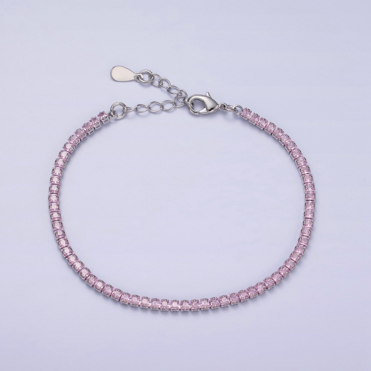 Dainty PEACH, YELLOW, RED Diamond Tennis Bracelet Gold CZ Tennis Bracelet Cubic Zirconia Diamond Bracelet Adjustable | WA-890 WA-891 WA-892 Clearance Pricing - DLUXCA