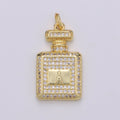 Dainty perfume Bottle Charm, Micro Pave Bottle Charm for Necklace Bracelet Earring Component Jewelry Making Supply D-827 D-828