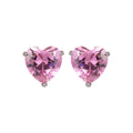Dainty Pink heart earrings, Black CZ earrings, heart studs, Yellow solitaire earrings Purple Cubic studs for birthday gift Q-013 - Q-016 - DLUXCA