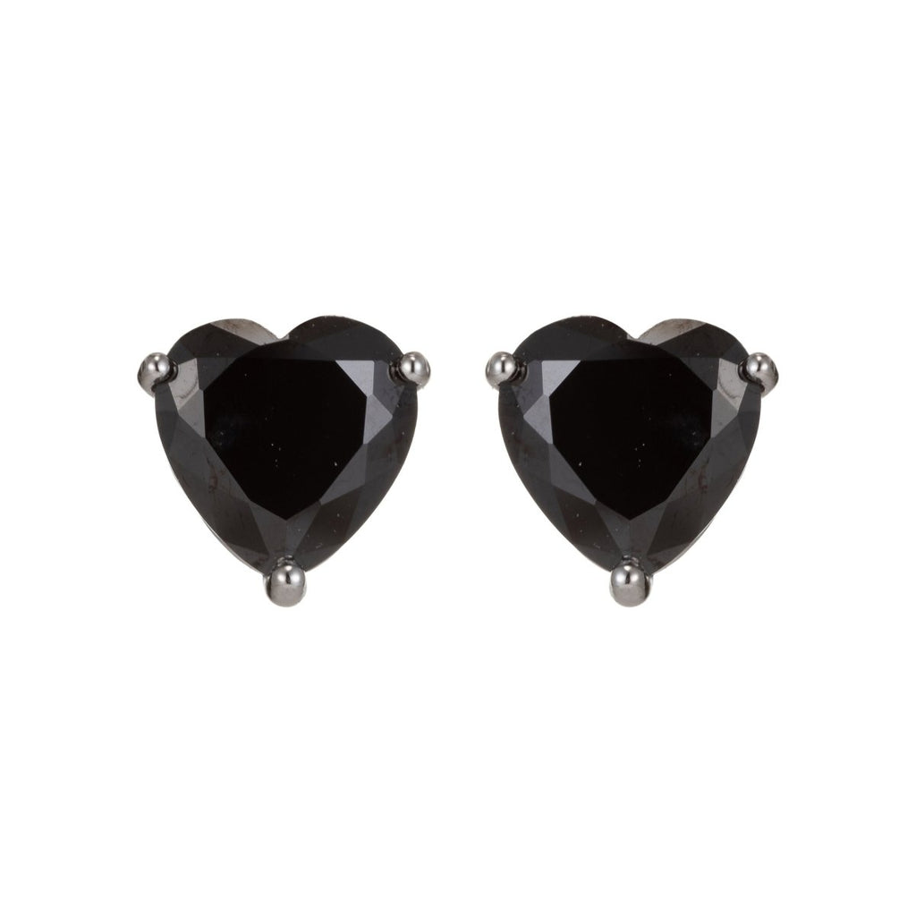 Dainty Pink heart earrings, Black CZ earrings, heart studs, Yellow solitaire earrings Purple Cubic studs for birthday gift Q-013 - Q-016 - DLUXCA