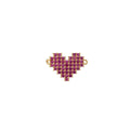 Dainty Pink Micro Pave Heart Charm, Cubic Heart Shape Charm Gold Love Charm Connector 13mm x 20mm for bracelet Connector F-309 - DLUXCA