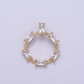 Dainty Round Baguette Cz Charm Circle Geometry Pendant for minimalist jewelry N-276 - DLUXCA