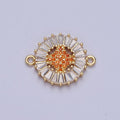 Dainty Round CZ Clover Gold plated Charm Connector Clear Baguette Link Connector for Bracelet Necklace Supply F-322 F-356 F-417 F-437 F-464 F-483
