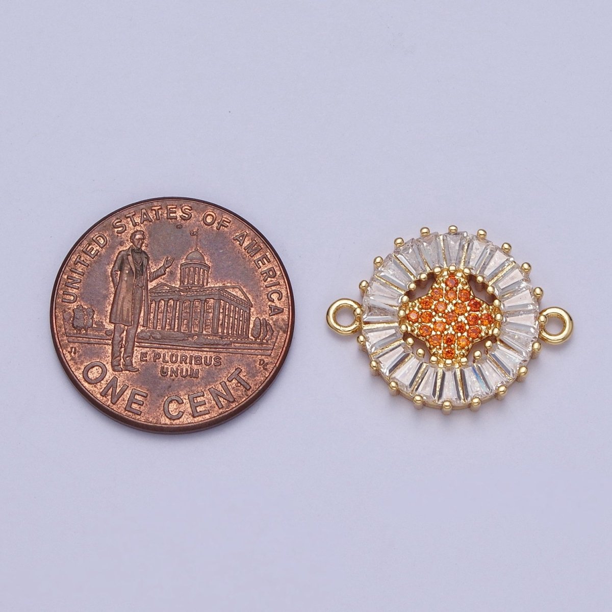 Dainty Round CZ Clover Gold plated Charm Connector Clear Baguette Link Connector for Bracelet Necklace Supply F-322 F-356 F-417 F-437 F-464 F-483