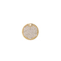 Dainty Round Gold Crystal Charm, Micro Pave CZ Charm, 18K Gold plated Pendant Circle Geometric Necklace Charm for Jewelry MakingC-381 - DLUXCA