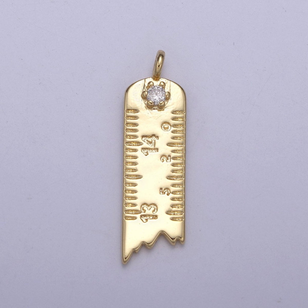 Dainty Ruler Charm Gold / Silver Ruler Pendant for Necklace Bracelet Earring Component N-369 N-370