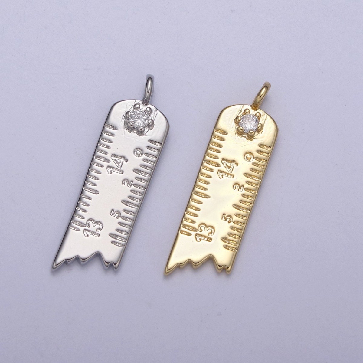 Dainty Ruler Charm Gold / Silver Ruler Pendant for Necklace Bracelet Earring Component N-369 N-370