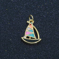Dainty Sail Boat Charm Multi Color Enamel Gold plated Charm for Necklace Earring Bracelet Component M-529 M-757