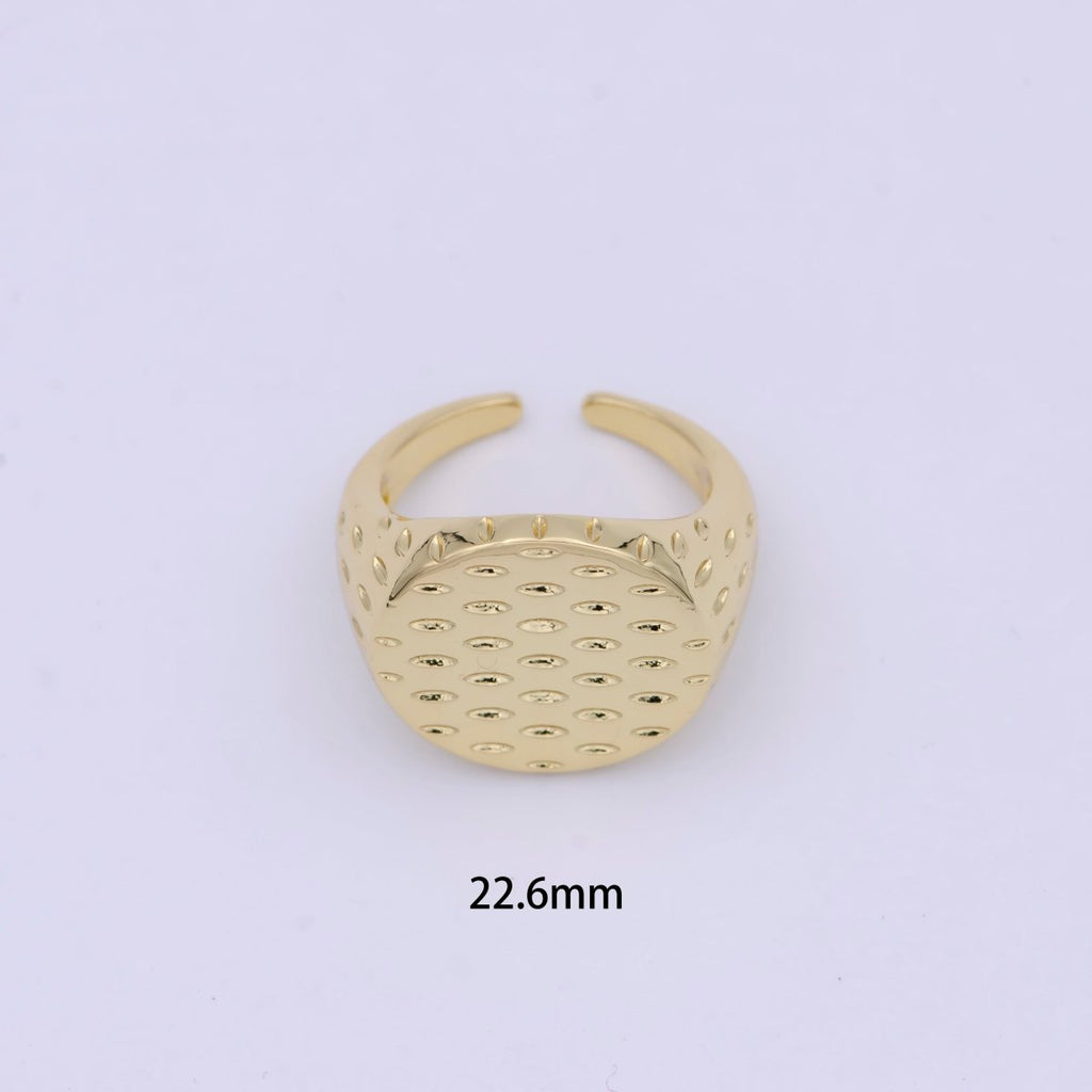 Dainty Signet Ring Unique Special Design Open Adjustable Jewelry S-392 - DLUXCA