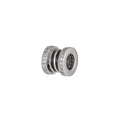 Dainty Silver Double Circle Round Beads CZ Crystal Mini Double Geometric Micro Pave Jewelry Beads Supply B-254 - DLUXCA