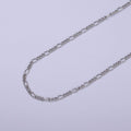 Dainty Silver Figaro long and short Chain by Yard Wholesale Bulk Unfinished Chain for Jewelry Making | ROLL-762 Clearance Pricing - DLUXCA