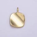 Dainty Small Square Charm for Necklace, Bracelet in 14k Gold plated Dangle Geometric Jewelry H-37 - DLUXCA