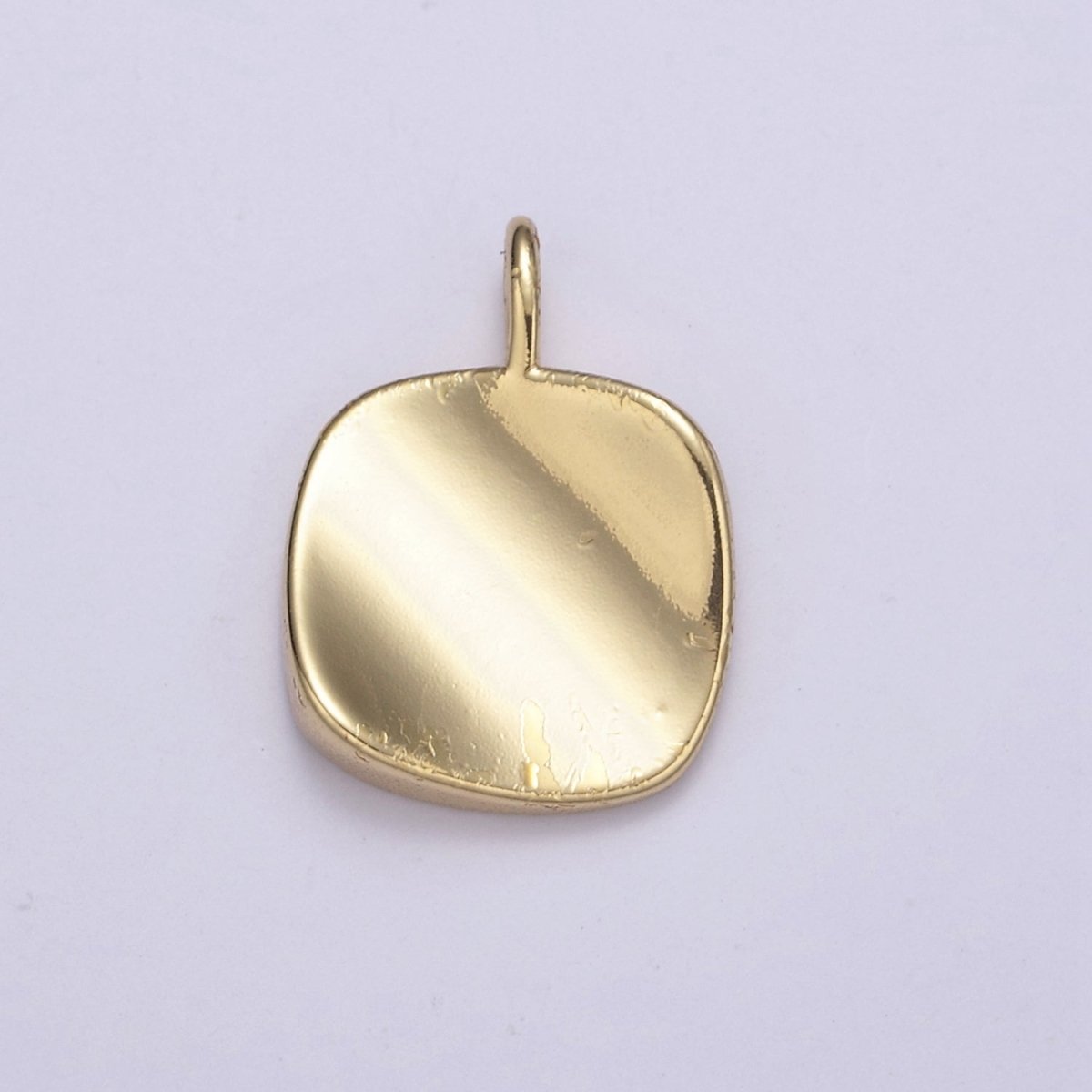 Dainty Small Square Charm for Necklace, Bracelet in 14k Gold plated Dangle Geometric Jewelry H-37 - DLUXCA