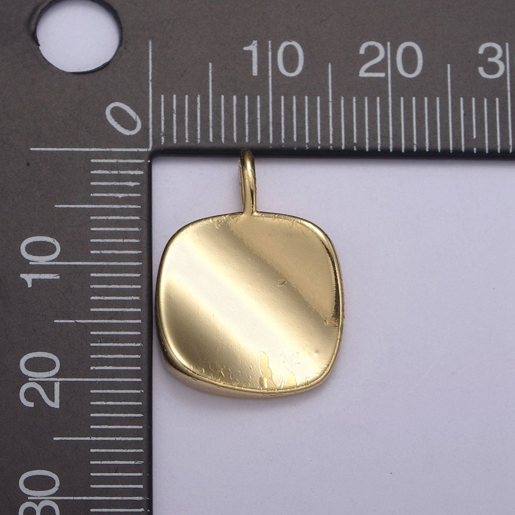 Dainty Small Square Charm for Necklace, Bracelet in 14k Gold plated Dangle Geometric Jewelry H-37 - DLUXCA