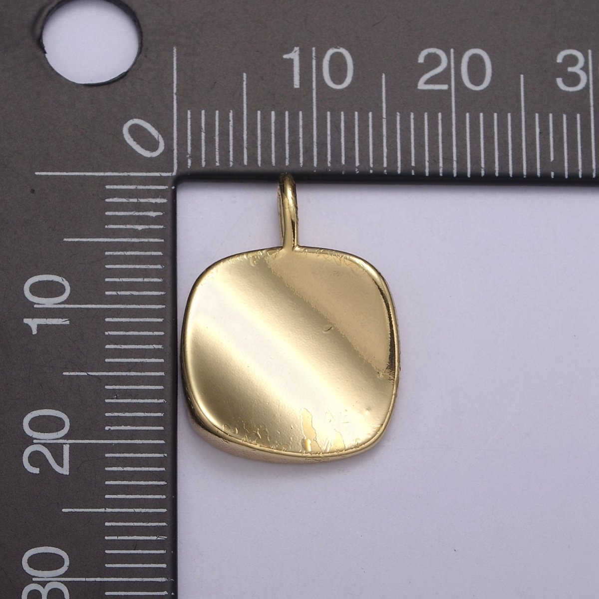 Dainty Small Square Charm for Necklace, Bracelet in 14k Gold plated Dangle Geometric Jewelry H-37 - DLUXCA
