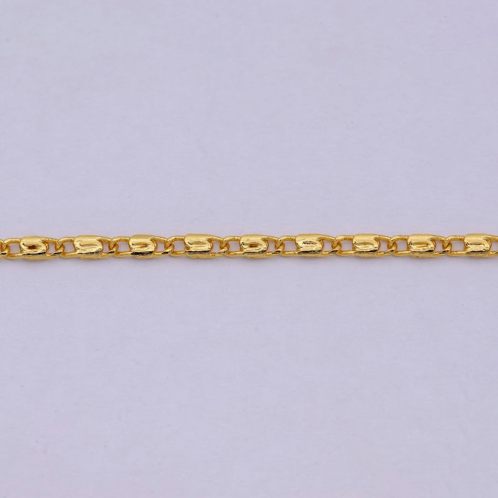 Dainty Snail Chain Necklace, Gold Scroll Chain, S Curb Chain, 24K Gold plated Necklace 18 inch long | WA-536 Clearance Pricing - DLUXCA