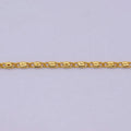 Dainty Snail Chain Necklace, Gold Scroll Chain, S Curb Chain, 24K Gold plated Necklace 18 inch long | WA-536 Clearance Pricing - DLUXCA