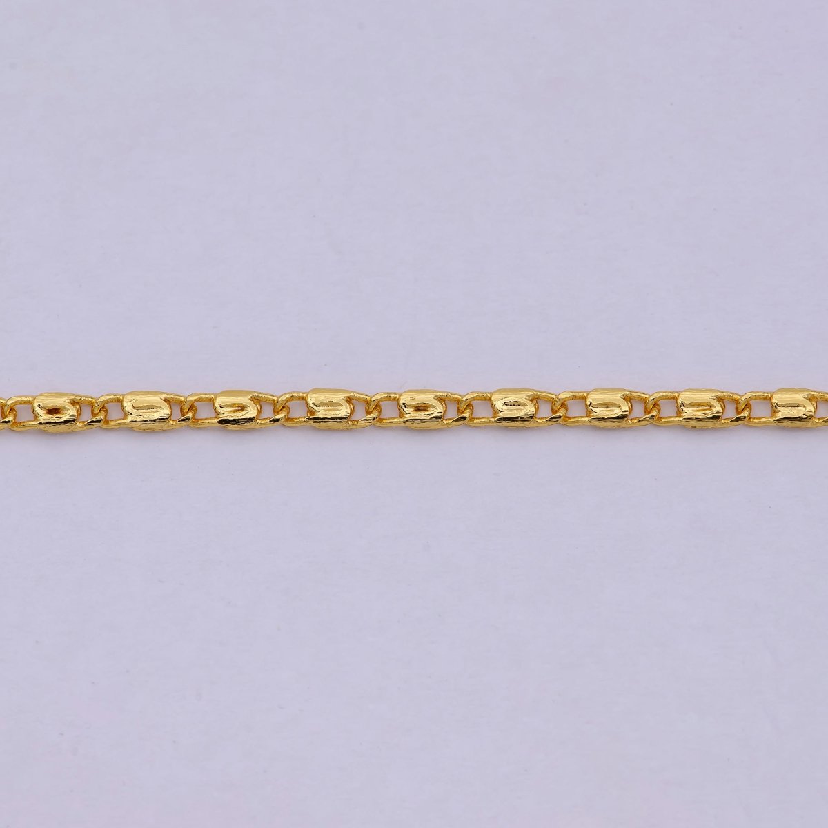 Dainty Snail Chain Necklace, Gold Scroll Chain, S Curb Chain, 24K Gold plated Necklace 18 inch long | WA-536 Clearance Pricing - DLUXCA