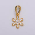 Dainty Snow Charm 24K Gold plated Micro Pave CZ Pendant H-062 - DLUXCA