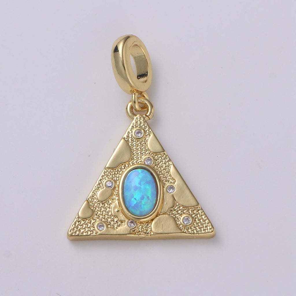 Dainty Solitaire Pendant Triangle Opal Charm for necklace Bracelet Earring component Geometric Charm Dangle for Jewelry Making Supply H-307 H-309 H-384 H-387