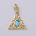 Dainty Solitaire Pendant Triangle Opal Charm for necklace Bracelet Earring component Geometric Charm Dangle for Jewelry Making Supply H-307 H-309 H-384 H-387