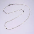 Dainty Stainless Steel 2.3mm Flat Anchor Figaro Chain 18 Inch Necklace in Silver | WA-2382 - DLUXCA