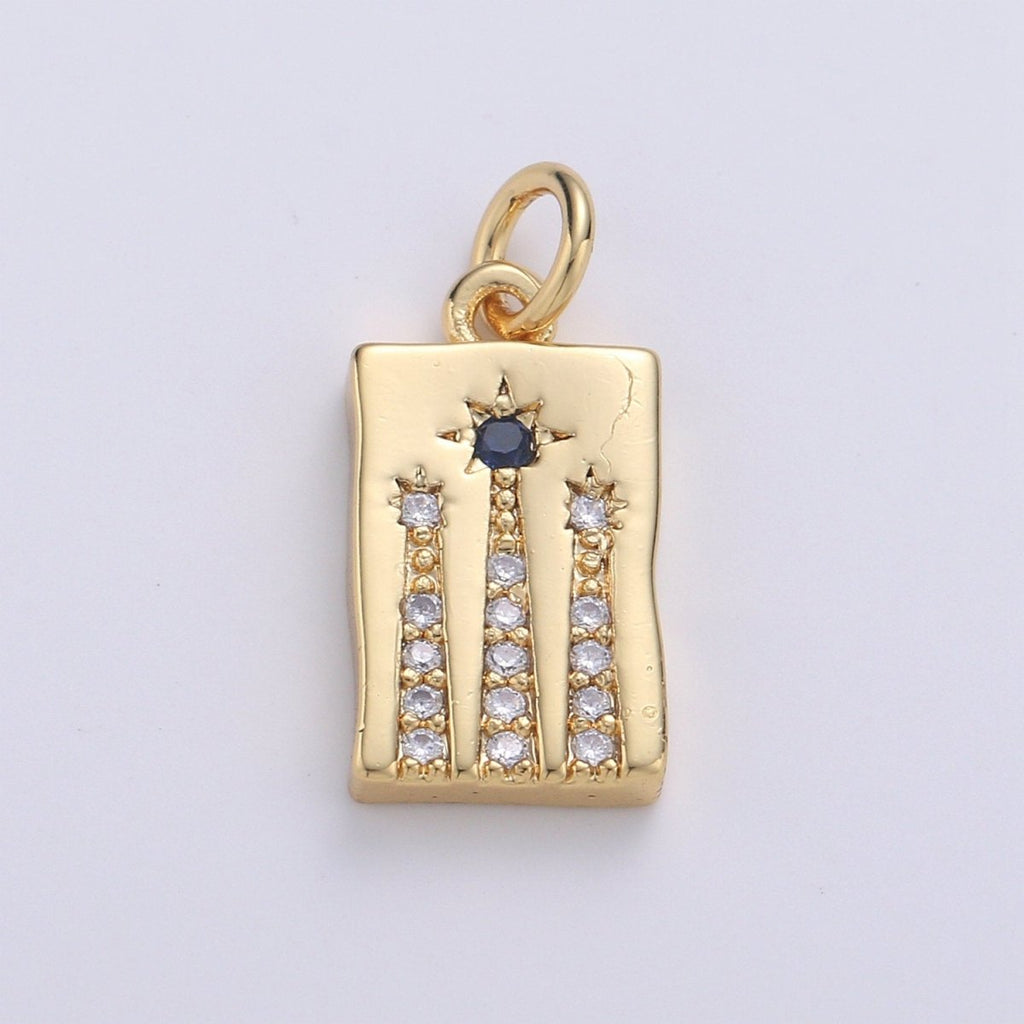 Dainty Star Charm 14K gold plated Lead Free, Nickel free Bracelet necklace earrings Component Cubic Celestial Starry Night charm D-304 - DLUXCA