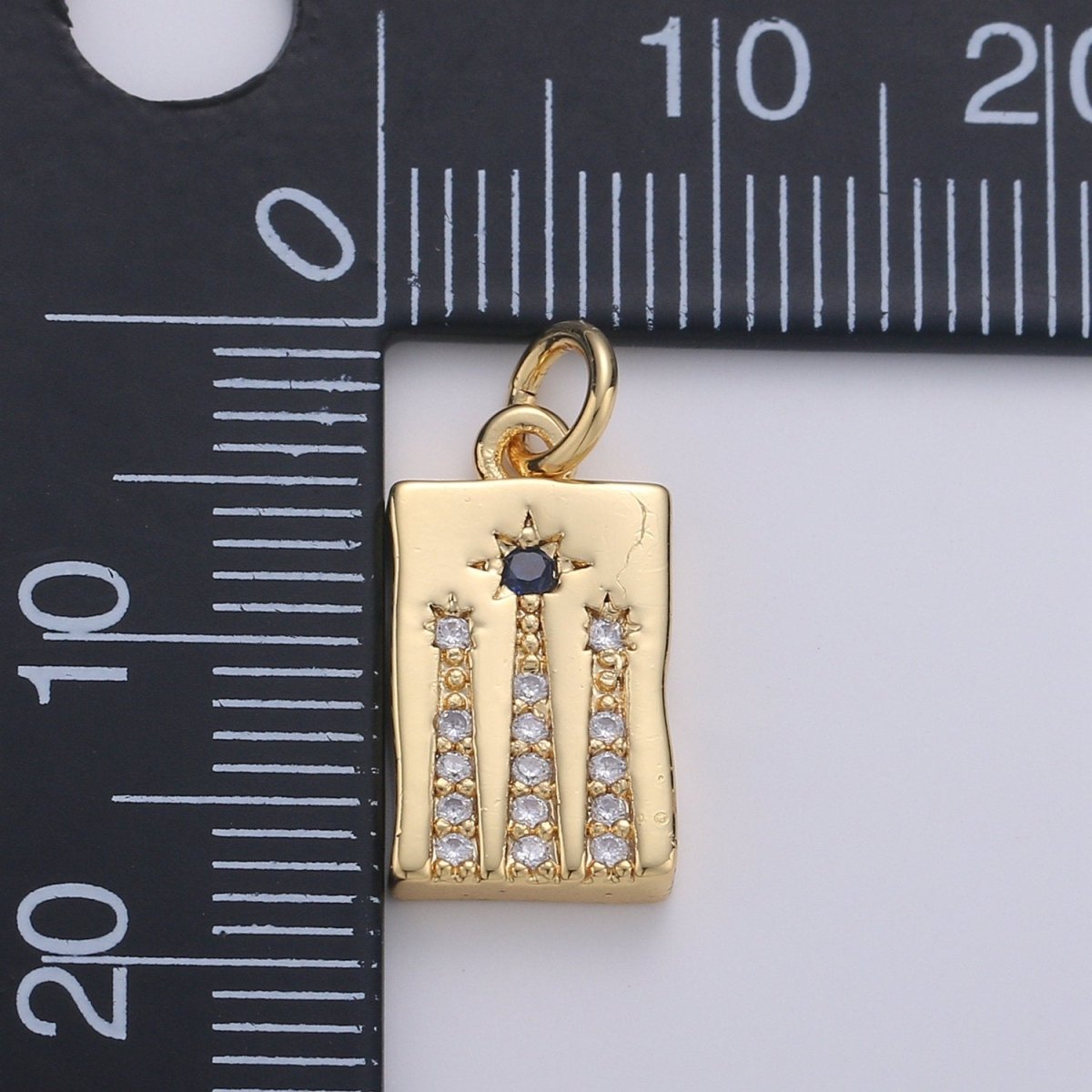 Dainty Star Charm 14K gold plated Lead Free, Nickel free Bracelet necklace earrings Component Cubic Celestial Starry Night charm D-304 - DLUXCA