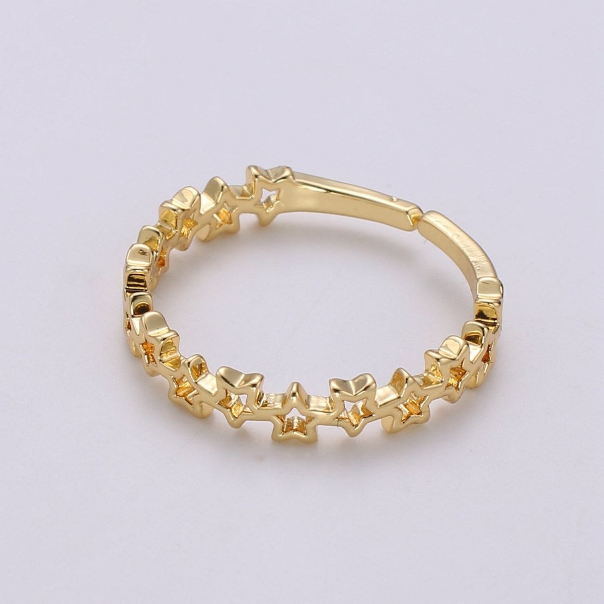Dainty Star Ring, Gold Minimalist Ring, Stacking Rings for Women, Simple Open Ring, 18k Gold plated Ring, Gift for Her R-154 - DLUXCA