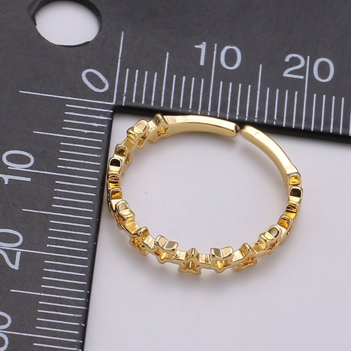 Dainty Star Ring, Gold Minimalist Ring, Stacking Rings for Women, Simple Open Ring, 18k Gold plated Ring, Gift for Her R-154 - DLUXCA