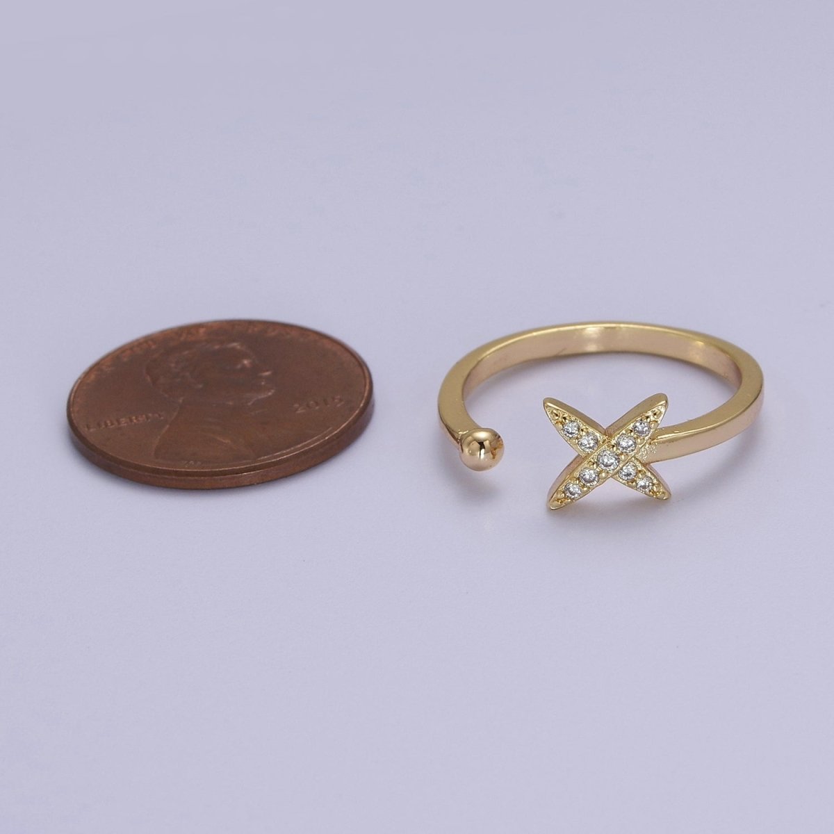 Dainty Star Ring - Minimalist Ring - Celestial Jewelry Stacking Rings Thin Gold plated Band Ring Open Adjustable Jewelry S-518 - DLUXCA