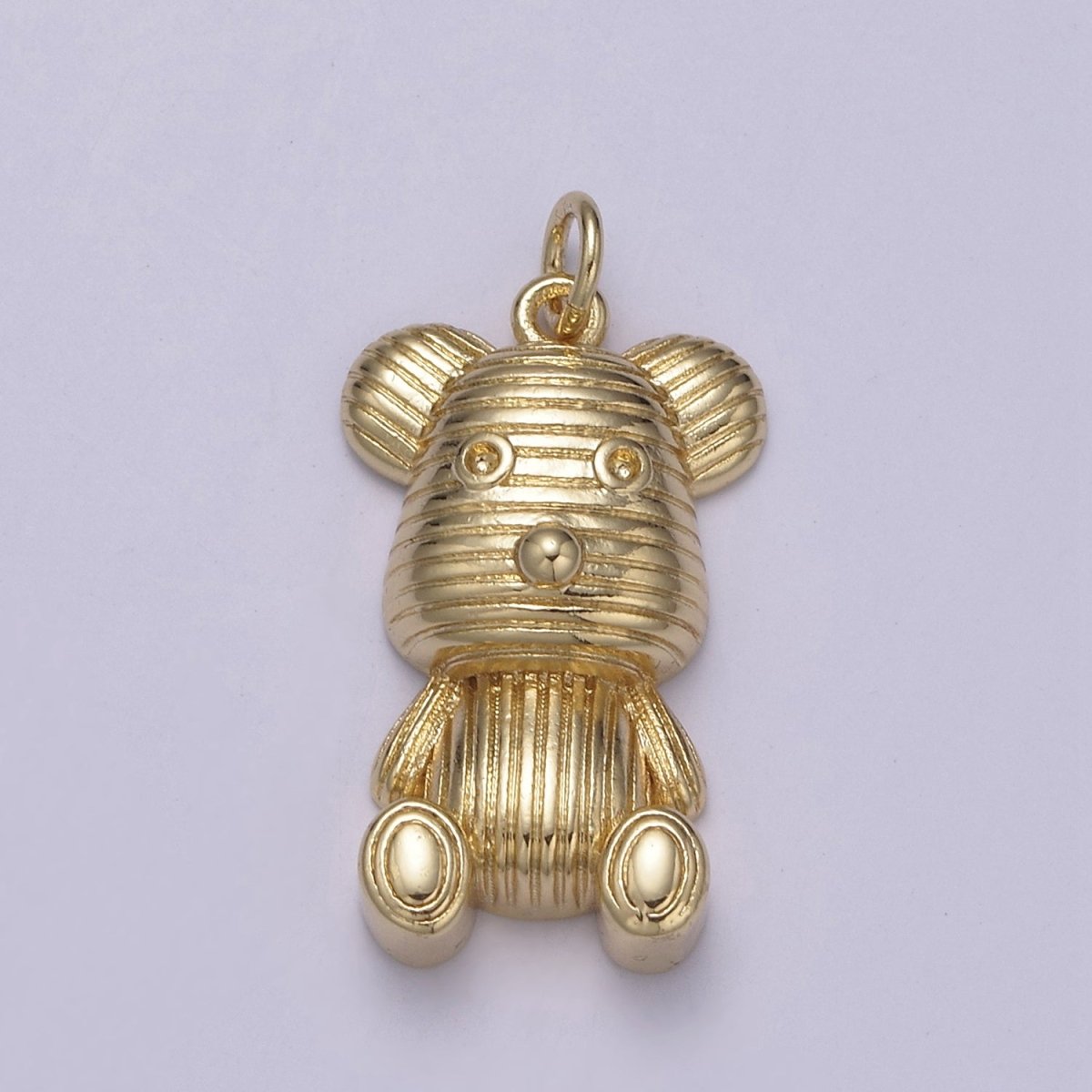 Dainty Teddy Bear Pendant in 14k Gold plated Charm for Kids Jewelry W-190 - DLUXCA