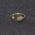 Dainty Thunder Sun Ring Open Adjustable Ring Gold plated Celestial Jewelry O-493 - DLUXCA