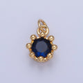 Dainty Tiny Round Cubic Zirconia Charm For Jewelry Making, X-060-X-064 - DLUXCA