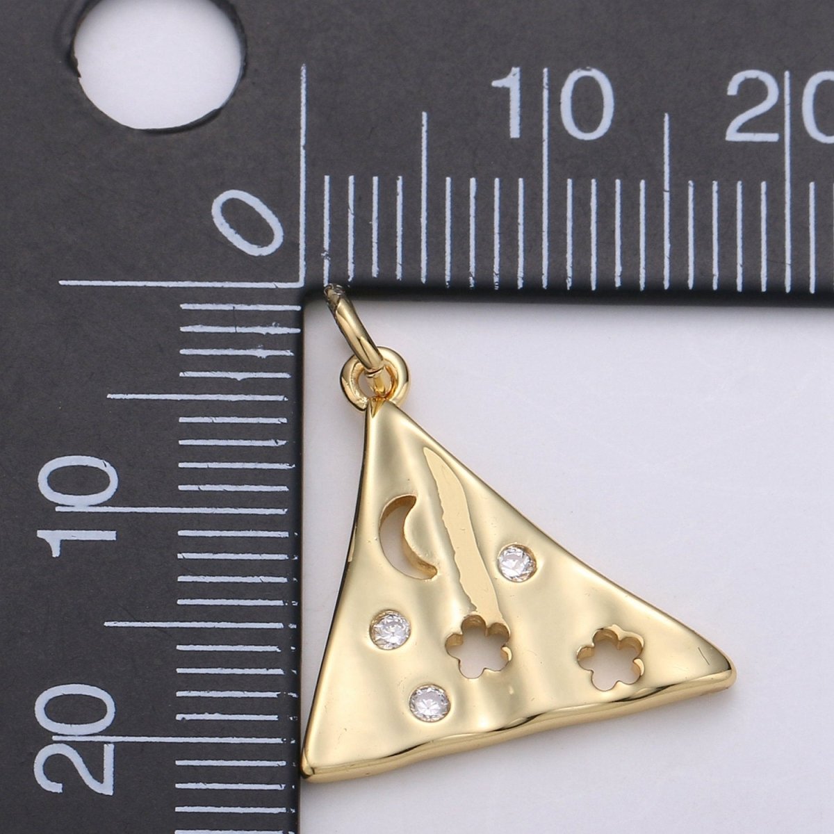Dainty Triangle Charm Jewelry Gold Crescent Moon and star Charm Jewelry Making Supply 24K Gold plated Findings Charm Star JewelryC-561 - DLUXCA