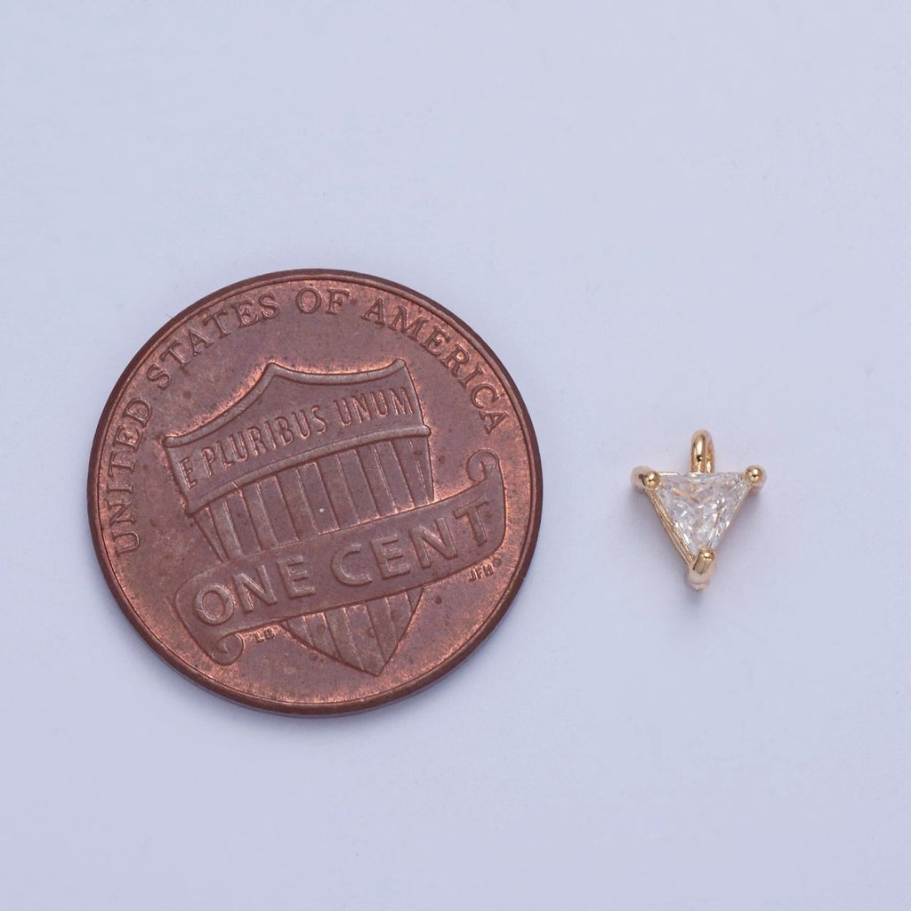 Dainty Triangle Cubic Zirconia CZ Charm For Jewelry Making X-025 - DLUXCA